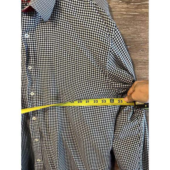 Robert Graham Button Down Shirt Checkers sz 3XL Stripped Men Collared cuff Tall - Picture 12 of 16